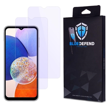 Samsung Galaxy A14 BlueDefend Anti-Blue Light Glazen Screenprotector - 2 stuks.