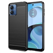 Motorola Moto G14 Geborsteld TPU Hoesje - Koolstofvezel