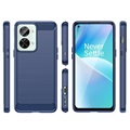 OnePlus Nord 2T Geborsteld TPU Hoesje - Koolstofvezel - Blauw