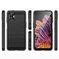 Samsung Galaxy Xcover6 Pro Geborsteld TPU Cover - Koolstofvezel - Zwart