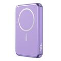 C10 Draagbare 15W Magnetische Draadloze Power Bank 5000mAh - Paars