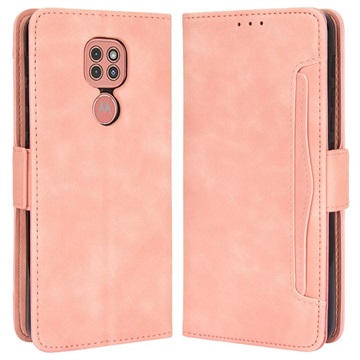 Cardholder Series Motorola Moto E7 Plus Wallet Case - Roze