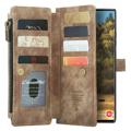 Caseme C30 Multifunctioneel Samsung Galaxy S22 Ultra 5G Portemonnee Hoesje - Bruin