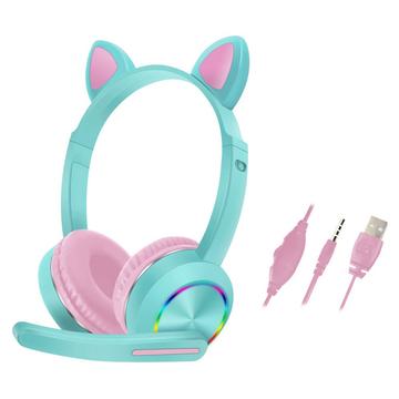 Cat Ears AKZ-020 Bedrade koptelefoon met kabel voor kinderen / Gaming-koptelefoon met microfoon