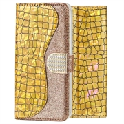 Croco Bling iPhone XS Max Portemonnee Hoesje (Geopende verpakking - Uitstekend) - Goud