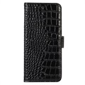 Crocodile Series Samsung Galaxy A53 5G Wallet Leren Hoesje met RFID - Zwart