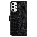 Crocodile Series Samsung Galaxy A53 5G Wallet Leren Hoesje met RFID - Zwart