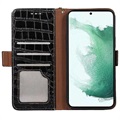 Crocodile Series Samsung Galaxy A53 5G Wallet Leren Hoesje met RFID - Zwart