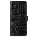 Crocodile Series iPhone 14 Wallet Leren Hoesje met RFID - Zwart