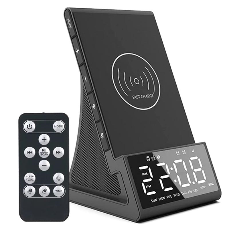 rooster aantal Verhandeling Digitale Wekkerradio met Bluetooth Speaker & Draadloze Oplader