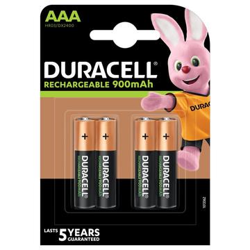 Duracell Recharge Turbo R03/AAA oplaadbare batterijen 900mAh - 4 stuks.