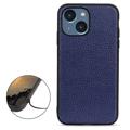 Elegante iPhone 14 Max Leren Case - Blauw