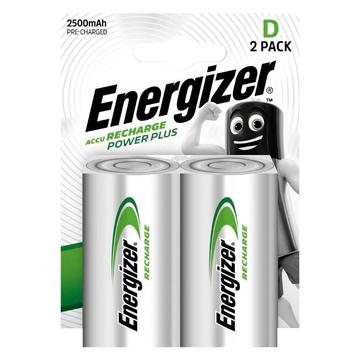 Energizer Recharge Power Plus oplaadbare R20/D batterijen 2500mAh - 2 stuks.