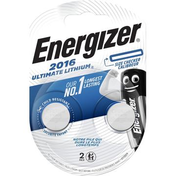 Energizer Ultimate CR2016 knoopcelbatterij 3V - 2 stuks.