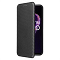 OnePlus Nord CE 2 Lite 5G Flip Case - Koolstofvezel - Zwart