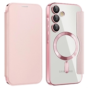 Samsung Galaxy A35 Flip hoesje met kaartsleuf - MagSafe compatibel - Roze