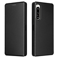 Nokia C21 Plus Flip Case - Koolstofvezel - Zwart