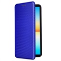 Sony Xperia 10 IV Flip Case met Kaartsleuf - Carbon Fiber - Blauw