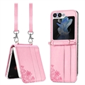 Samsung Galaxy Z Flip5 Floral Print Hoesje met Band