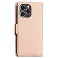 Flower Decor Series iPhone 14 Pro Portemonnee Hoesje - Beige