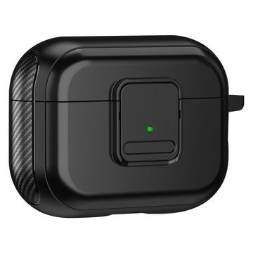 Apple AirPods Pro 2 magnetisch oplaadbare oortelefoon TPU behuizing gesp oorknop cover met karabijnhaak (Geopende verpakking - Bulk) - zwart