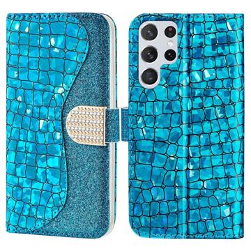 Croco Bling Series Samsung Galaxy S23 Ultra 5G Portemonnee Hoesje