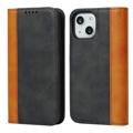 Elegance Series iPhone 14 Wallet Case - Zwart / Lichtbruin