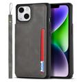 iPhone 14 Plus Magnetisch Kickstand Wallet Case - Grijs