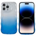 Wavy Edge Gradient iPhone 14 Pro Max TPU Hoesje - Blauw