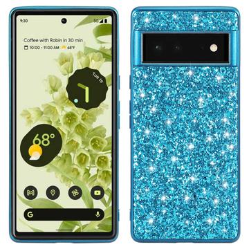 Google Pixel 8a Glitter Series Hybrid Case - Blauw