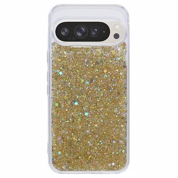 Google Pixel 9 Pro XL Glitter Flakes TPU-hoesje - Goud