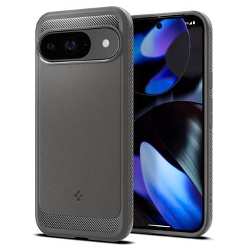 Google Pixel 9/9 Pro Spigen Rugged Armor TPU Hoesje - Marmer Grijs