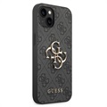 Guess 4G Big Metal Logo iPhone 14 Hybrid Case - Zwart