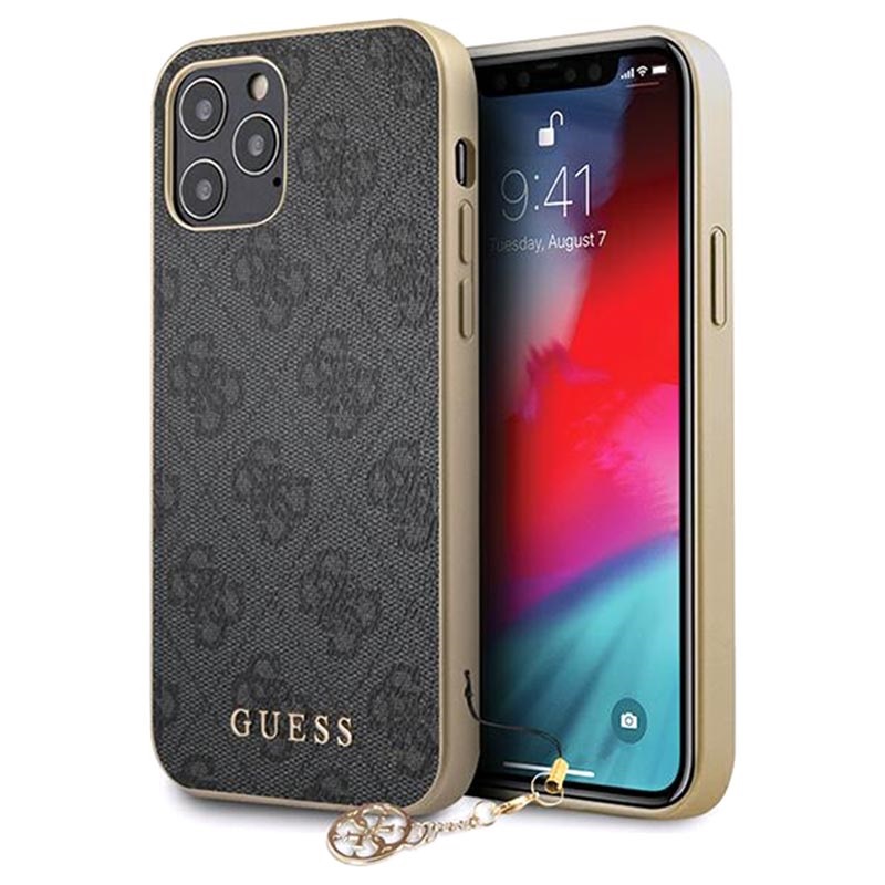 beven persoon verbinding verbroken Guess Charms Collection 4G iPhone 12/12 Pro Hoesje - Grijs