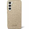 Samsung Galaxy S24 Guess Glitter Flakes Metal Logo Hybride Hoesje