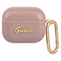 Guess Saffiano Script AirPods 3 Hoesje - Roze