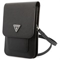 Guess Saffiano Triangle Logo Schoudertas - Zwart