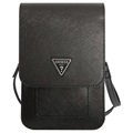 Guess Saffiano Triangle Logo Schoudertas - Zwart