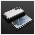 Honeycomb Armored Samsung Galaxy S21 FE 5G Hybrid Case - Doorzichtig