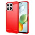 Honor 200 Smart/X7c Geborsteld TPU Hoesje - Koolstofvezel - Rood