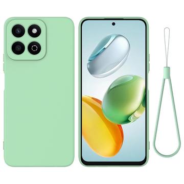 Honor 200 Smart/X7c Vloeibare siliconen hoesje met polsbandje - Groen