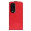 Honor 70 Pro Vertical Flip Hoesje met Kaarthouder - Rood