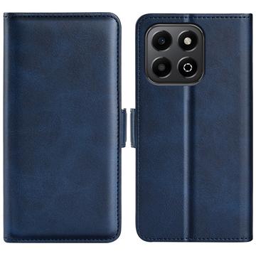 Honor X6b Portemonnee Hoesje met Magnetische Sluiting - Kalf Textuur - Blauw