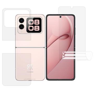 Huawei Nova Flip Full Cover Beschermingsset - Doorzichtig