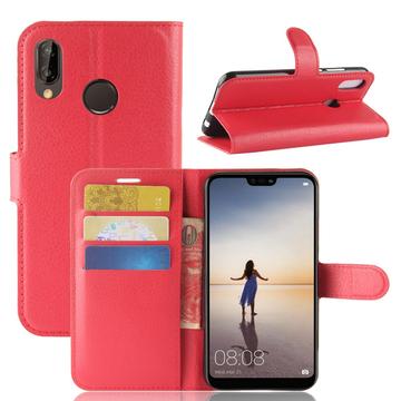 Huawei P20 Lite Wallet Case met Magnetische Sluiting - Rood