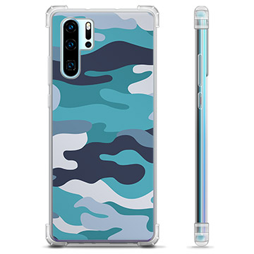 Huawei P30 Pro Hybrid Case - Blauw Camouflage