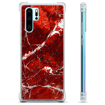 Huawei P30 Pro Hybrid Case - Rood Marmer