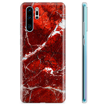 Huawei P30 Pro TPU Case - Rood Marmer