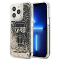 Karl Lagerfeld Gatsby Liquid Glitter iPhone 13 Pro Max Hoesje - Zwart