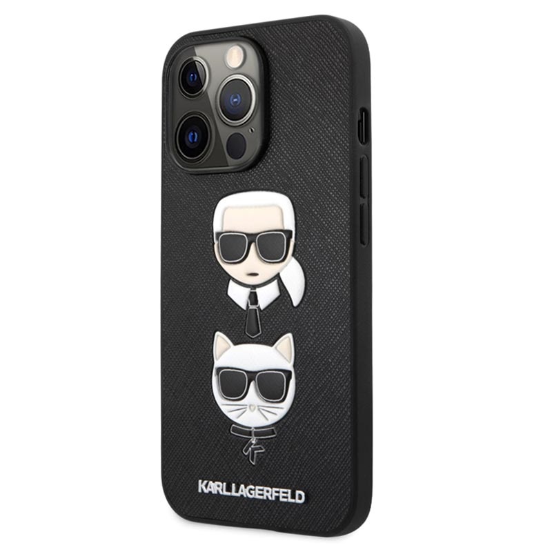 Karl Lagerfeld Heads iPhone Pro Hoesje - Zwart